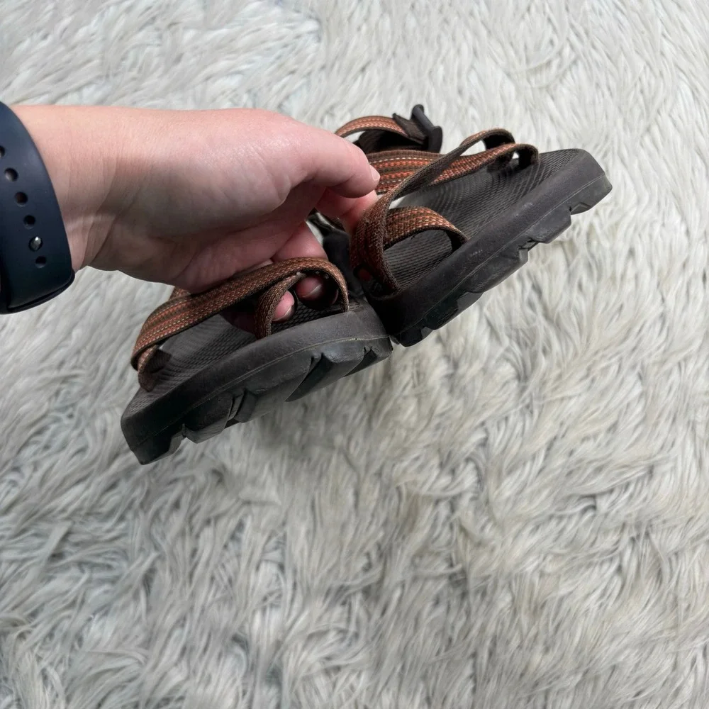 Chaco Men's 9 Brown Orange Z/2 Sport Sandals Toe Loop Hiking Gorpcore